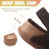 imageKuaiLu Womens Fuzzy Criss Cross Band Platform Slippers Back Strap Arch Support Furry Faux Fur Ladies Open Toe Slingback Slide Cozy Soft Plush Fleece Comfy House Shoes Sandals Indoor Outdoor Brown 6