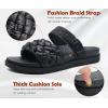 imageKuaiLu Womens Orthopedic Sandals Comfortable Arch Support Fashion Summer Beach Dressy Sandals With Leather Braided Adjustable Open Toe Cushion Travel Outdoor Plantar Fasciitis Shoes US Size511Black