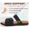 imageKuaiLu Womens Orthopedic Sandals Comfortable Arch Support Fashion Summer Beach Dressy Sandals With Leather Braided Adjustable Open Toe Cushion Travel Outdoor Plantar Fasciitis Shoes US Size511Tan Black
