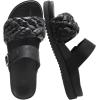 imageKuaiLu Womens Orthopedic Sandals Comfortable Arch Support Fashion Summer Beach Dressy Sandals With Leather Braided Adjustable Open Toe Cushion Travel Outdoor Plantar Fasciitis Shoes US Size511Black
