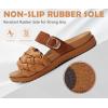 imageKuaiLu Womens Orthopedic Sandals Comfortable Arch Support Fashion Summer Beach Dressy Sandals With Leather Braided Adjustable Open Toe Cushion Travel Outdoor Plantar Fasciitis Shoes US Size511Tan Brown