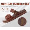 imageKuaiLu Womens Orthopedic Sandals Comfortable Arch Support Fashion Summer Beach Dressy Sandals With Leather Braided Adjustable Open Toe Cushion Travel Outdoor Plantar Fasciitis Shoes US Size511Brown