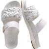 imageKuaiLu Womens Orthopedic Sandals Comfortable Arch Support Fashion Summer Beach Dressy Sandals With Leather Braided Adjustable Open Toe Cushion Travel Outdoor Plantar Fasciitis Shoes US Size511Bride White