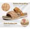 imageKuaiLu Womens Orthopedic Sandals Comfortable Arch Support Fashion Summer Beach Dressy Sandals With Leather Braided Adjustable Open Toe Cushion Travel Outdoor Plantar Fasciitis Shoes US Size511Beige