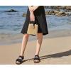 imageKuaiLu Womens Orthopedic Sandals Comfortable Arch Support Fashion Summer Beach Dressy Sandals With Leather Braided Adjustable Open Toe Cushion Travel Outdoor Plantar Fasciitis Shoes US Size511Tan Black
