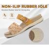 imageKuaiLu Womens Orthopedic Sandals Comfortable Arch Support Fashion Summer Beach Dressy Sandals With Leather Braided Adjustable Open Toe Cushion Travel Outdoor Plantar Fasciitis Shoes US Size511Beige