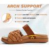 imageKuaiLu Womens Orthopedic Sandals Comfortable Arch Support Fashion Summer Beach Dressy Sandals With Leather Braided Adjustable Open Toe Cushion Travel Outdoor Plantar Fasciitis Shoes US Size511Tan Brown