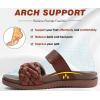 imageKuaiLu Womens Orthopedic Sandals Comfortable Arch Support Fashion Summer Beach Dressy Sandals With Leather Braided Adjustable Open Toe Cushion Travel Outdoor Plantar Fasciitis Shoes US Size511Brown
