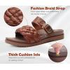 imageKuaiLu Womens Orthopedic Sandals Comfortable Arch Support Fashion Summer Beach Dressy Sandals With Leather Braided Adjustable Open Toe Cushion Travel Outdoor Plantar Fasciitis Shoes US Size511Brown