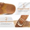 imageKuaiLu Womens Orthopedic Sandals Comfortable Arch Support Fashion Summer Beach Dressy Sandals With Leather Braided Adjustable Open Toe Cushion Travel Outdoor Plantar Fasciitis Shoes US Size511Tan Brown