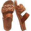 imageKuaiLu Womens Orthopedic Sandals Comfortable Arch Support Fashion Summer Beach Dressy Sandals With Leather Braided Adjustable Open Toe Cushion Travel Outdoor Plantar Fasciitis Shoes US Size511Tan Brown