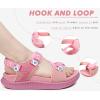 imageKuaiLu Womens Orthopedic Walking Sandals Recovery Sport Outdoor Hiking Water Sandles Thick Athletic Cushion Adjustable Leather Strap Sandals with Comfortable Plantar Fasciitis Arch SupportPink