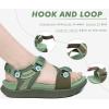 imageKuaiLu Womens Orthopedic Walking Sandals Recovery Sport Outdoor Hiking Water Sandles Thick Athletic Cushion Adjustable Leather Strap Sandals with Comfortable Plantar Fasciitis Arch SupportGreen