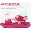 imageKuaiLu Womens Orthopedic Walking Sandals Recovery Sport Outdoor Hiking Water Sandles Thick Athletic Cushion Adjustable Leather Strap Sandals with Comfortable Plantar Fasciitis Arch SupportRose Red