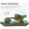 imageKuaiLu Womens Orthopedic Walking Sandals Recovery Sport Outdoor Hiking Water Sandles Thick Athletic Cushion Adjustable Leather Strap Sandals with Comfortable Plantar Fasciitis Arch SupportGreen