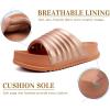 imageKuaiLu Womens Sandals with Arch Support Orthopedic Comfortable Lightweight Cushion Recovery Slides Summer Fashion Leather Casual Womans Plantar Fasciitis Sandals for IndoorampampOutdoor US Size 612Champagne Gold