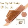 imageKuaiLu Womens Sandals with Arch Support Orthopedic Comfortable Lightweight Cushion Recovery Slides Summer Fashion Leather Casual Womans Plantar Fasciitis Sandals for IndoorampampOutdoor US Size 612Khaki