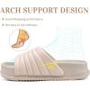 imageKuaiLu Womens Sandals with Arch Support Orthopedic Comfortable Lightweight Cushion Recovery Slides Summer Fashion Leather Casual Womans Plantar Fasciitis Sandals for IndoorampampOutdoor US Size 612Nude