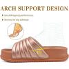 imageKuaiLu Womens Sandals with Arch Support Orthopedic Comfortable Lightweight Cushion Recovery Slides Summer Fashion Leather Casual Womans Plantar Fasciitis Sandals for IndoorampampOutdoor US Size 612Champagne Gold