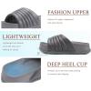 imageKuaiLu Womens Sandals with Arch Support Orthopedic Comfortable Lightweight Cushion Recovery Slides Summer Fashion Leather Casual Womans Plantar Fasciitis Sandals for IndoorampampOutdoor US Size 612Grey