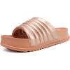 imageKuaiLu Womens Sandals with Arch Support Orthopedic Comfortable Lightweight Cushion Recovery Slides Summer Fashion Leather Casual Womans Plantar Fasciitis Sandals for IndoorampampOutdoor US Size 612Champagne Gold