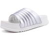 imageKuaiLu Womens Sandals with Arch Support Orthopedic Comfortable Lightweight Cushion Recovery Slides Summer Fashion Leather Casual Womans Plantar Fasciitis Sandals for IndoorampampOutdoor US Size 612Silver White