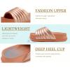 imageKuaiLu Womens Sandals with Arch Support Orthopedic Comfortable Lightweight Cushion Recovery Slides Summer Fashion Leather Casual Womans Plantar Fasciitis Sandals for IndoorampampOutdoor US Size 612Champagne Gold