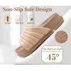 imageKuaiLu Womens Sandals with Arch Support Orthopedic Comfortable Lightweight Cushion Recovery Slides Summer Fashion Leather Casual Womans Plantar Fasciitis Sandals for IndoorampampOutdoor US Size 612Beige