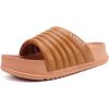 imageKuaiLu Womens Sandals with Arch Support Orthopedic Comfortable Lightweight Cushion Recovery Slides Summer Fashion Leather Casual Womans Plantar Fasciitis Sandals for IndoorampampOutdoor US Size 612Khaki