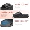 imageKuaiLu Womens Sandals with Arch Support Orthopedic Comfortable Lightweight Cushion Recovery Slides Summer Fashion Leather Casual Womans Plantar Fasciitis Sandals for IndoorampampOutdoor US Size 612Black