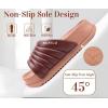 imageKuaiLu Womens Sandals with Arch Support Orthopedic Comfortable Lightweight Cushion Recovery Slides Summer Fashion Leather Casual Womans Plantar Fasciitis Sandals for IndoorampampOutdoor US Size 612Brown