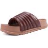 imageKuaiLu Womens Sandals with Arch Support Orthopedic Comfortable Lightweight Cushion Recovery Slides Summer Fashion Leather Casual Womans Plantar Fasciitis Sandals for IndoorampampOutdoor US Size 612Brown