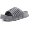 imageKuaiLu Womens Sandals with Arch Support Orthopedic Comfortable Lightweight Cushion Recovery Slides Summer Fashion Leather Casual Womans Plantar Fasciitis Sandals for IndoorampampOutdoor US Size 612Grey