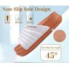 imageKuaiLu Womens Sandals with Arch Support Orthopedic Comfortable Lightweight Cushion Recovery Slides Summer Fashion Leather Casual Womans Plantar Fasciitis Sandals for IndoorampampOutdoor US Size 612White Khaki