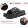 imageKuaiLu Womens Sandals with Arch Support Orthopedic Comfortable Lightweight Cushion Recovery Slides Summer Fashion Leather Casual Womans Plantar Fasciitis Sandals for IndoorampampOutdoor US Size 612Black