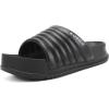 imageKuaiLu Womens Sandals with Arch Support Orthopedic Comfortable Lightweight Cushion Recovery Slides Summer Fashion Leather Casual Womans Plantar Fasciitis Sandals for IndoorampampOutdoor US Size 612Black