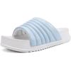 imageKuaiLu Womens Sandals with Arch Support Orthopedic Comfortable Lightweight Cushion Recovery Slides Summer Fashion Leather Casual Womans Plantar Fasciitis Sandals for IndoorampampOutdoor US Size 612Light Blue