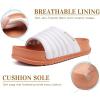 imageKuaiLu Womens Sandals with Arch Support Orthopedic Comfortable Lightweight Cushion Recovery Slides Summer Fashion Leather Casual Womans Plantar Fasciitis Sandals for IndoorampampOutdoor US Size 612White Khaki