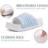 imageKuaiLu Womens Sandals with Arch Support Orthopedic Comfortable Lightweight Cushion Recovery Slides Summer Fashion Leather Casual Womans Plantar Fasciitis Sandals for IndoorampampOutdoor US Size 612Light Blue
