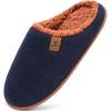 imageKuaiLu Mens House Memory Foam Slippers with Orthopedic Arch Support Comfy Warm Plush Lining Slip On Casual Pantuflas Mans Comfortable Bedroom Shoes Rubber Sole for IndoorampampOutdoor Blue Brown Size 85