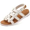 imageKuaiLu Womens Fashion Orthopedic Walking Sandals for Women 2025 Arch Support Sandles Comfort Plantar Fasciitis Recovery Cushion Summer Travel Outdoor Hiking Open Toe Water Shoes Woman Size US511White Khaki