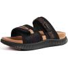 imageKuaiLu Womens Fashion Orthotic Slides Ladies Athletic Thick Cushion Recovery Sandals Adjustable Strap Slip On Walking Sandles With Comfortable Plantar Fasciitis Arch SupportBlack Khaki