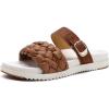 imageKuaiLu Womens Orthopedic Sandals Comfortable Arch Support Fashion Summer Beach Dressy Sandals With Leather Braided Adjustable Open Toe Cushion Travel Outdoor Plantar Fasciitis Shoes US Size511Tan White