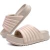 imageKuaiLu Womens Sandals with Arch Support Orthopedic Comfortable Lightweight Cushion Recovery Slides Summer Fashion Leather Casual Womans Plantar Fasciitis Sandals for IndoorampampOutdoor US Size 612Nude