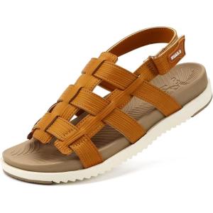 imageKuaiLu Womens Fashion Orthopedic Walking Sandals for Women 2025 Arch Support Sandles Comfort Plantar Fasciitis Recovery Cushion Summer Travel Outdoor Hiking Open Toe Water Shoes Woman Size US511Beige