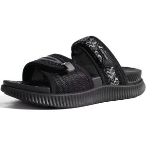 imageKuaiLu Womens Fashion Orthotic Slides Ladies Athletic Thick Cushion Recovery Sandals Adjustable Strap Slip On Walking Sandles With Comfortable Plantar Fasciitis Arch SupportBlack