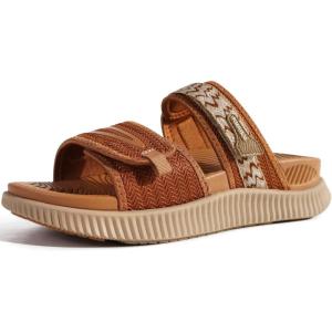 imageKuaiLu Womens Fashion Orthotic Slides Ladies Athletic Thick Cushion Recovery Sandals Adjustable Strap Slip On Walking Sandles With Comfortable Plantar Fasciitis Arch SupportTan Khaki