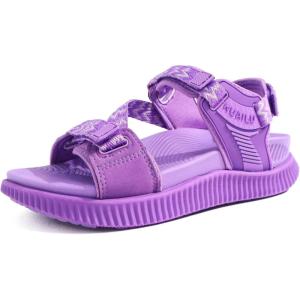 imageKuaiLu Womens Orthopedic Walking Sandals Recovery Sport Outdoor Hiking Water Sandles Thick Athletic Cushion Adjustable Leather Strap Sandals with Comfortable Plantar Fasciitis Arch SupportPurple