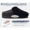 imageKuaiLu Womens Memory Foam Slippers with Cozy Fluff Plush Ladies Bedroom Pantuflas Comfy House Winter Moccasin Essential Trendy Slippers Comfortable Indoor Outdoor Rubber Sole Footwear US511Black