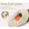 imageKuaiLu Womens Memory Foam Slippers with Cozy Fluff Plush Ladies Bedroom Pantuflas Comfy House Winter Moccasin Essential Trendy Slippers Comfortable Indoor Outdoor Rubber Sole Footwear US511Khaki